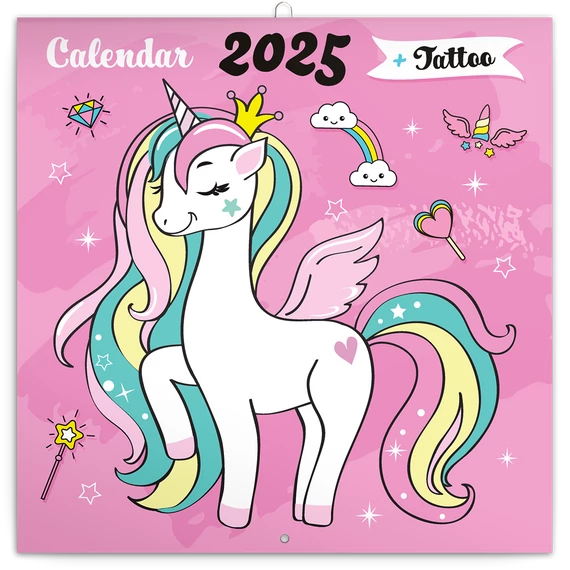 Falinaptár képes lemeznaptár 300x300mm, Happy Unicorns Realsystem 2026.