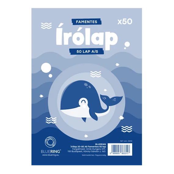 Írólap A5, 20-50 famentes 50lap Bluering®