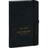 Kép 1/3 - Keménytáblás notesz vonalas krémszínű lapokkal leszorító gumiszalaggal Black 130x210mm, Presco