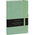 Kép 1/3 - Keménytáblás notesz vonalas krémszínű lapokkal leszorító gumiszalaggal Green 130x210mm, Presco